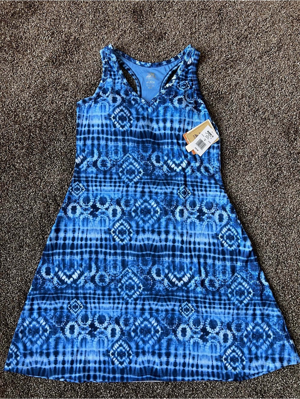 ZeroXposur Navy & Light Blue Tie-Dye Racerback Tank
